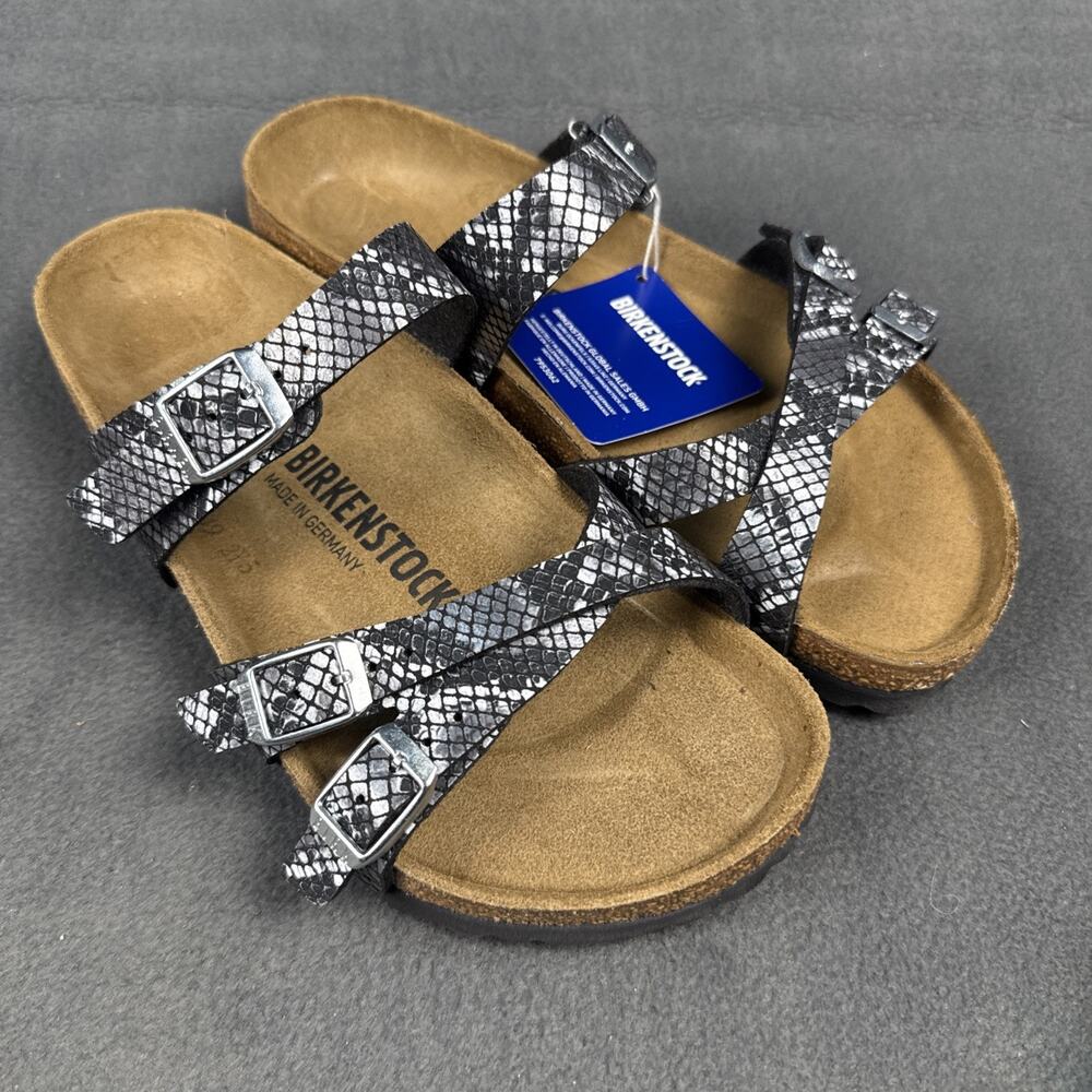 Birkenstock Women's Franca Python Birko-Flor Sandals Black Size-EU-37/US 6 NWOB
